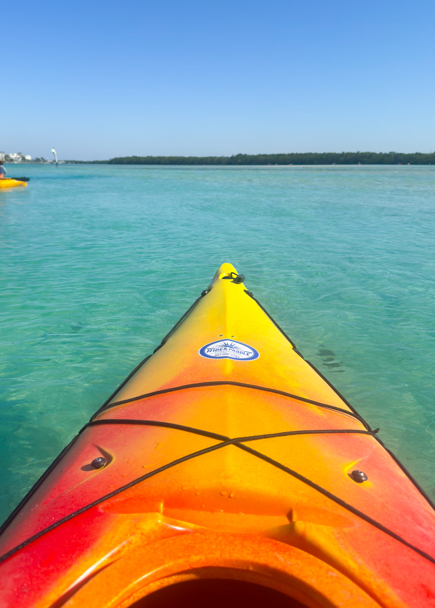 View of Midnight Pass from a kayak off Siesta Key Beach in Sarasota, Florida