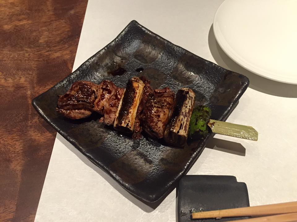 Yakitori (grilled chicken) on a skewer from Wabiya Korekido