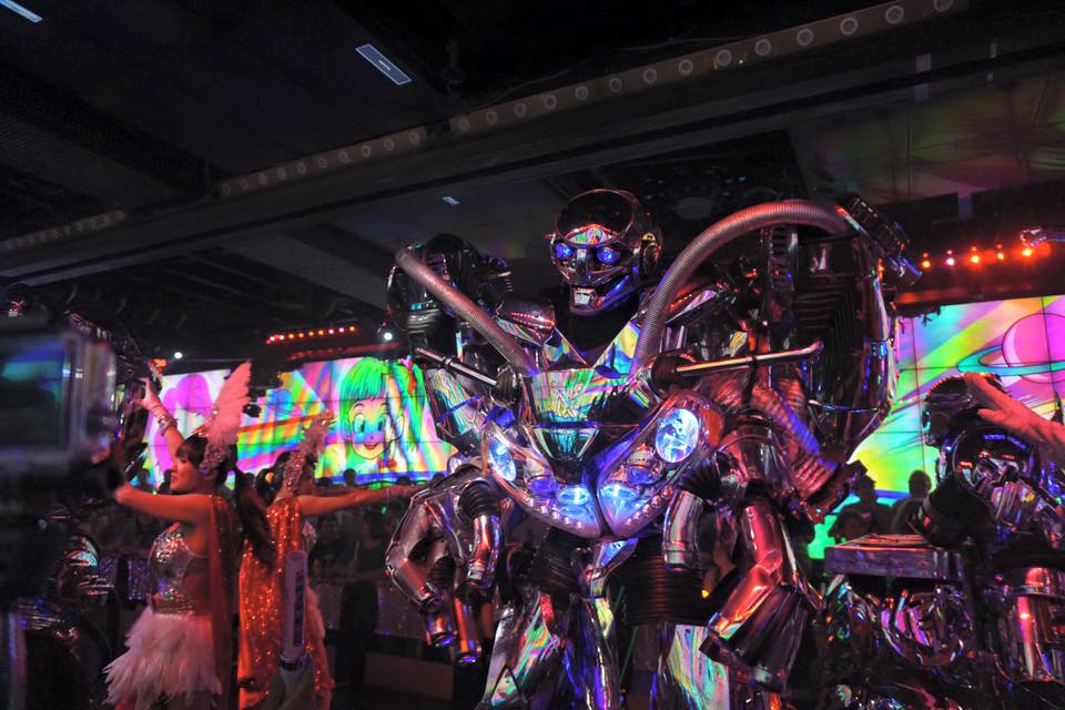 Colorful robot costume at the Robot Restaurant in Tokyo