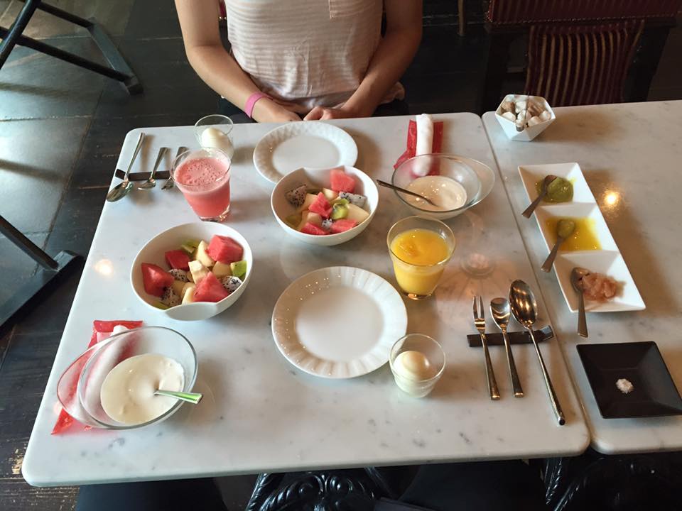 Breakfast spread at Hotel Mume in Kyoto, Japan