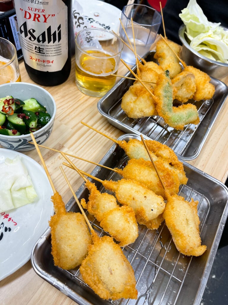 Kushikatsu in Osaka, Japan