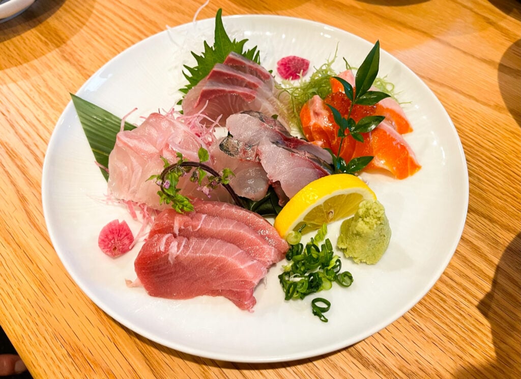 Various pieces of sashimi from Fukuoka, Japan