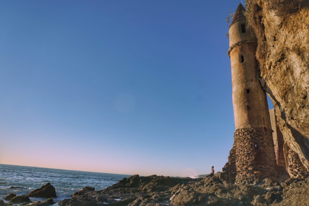 Pirate tower at Victoria Beach in Laguna Beach, California