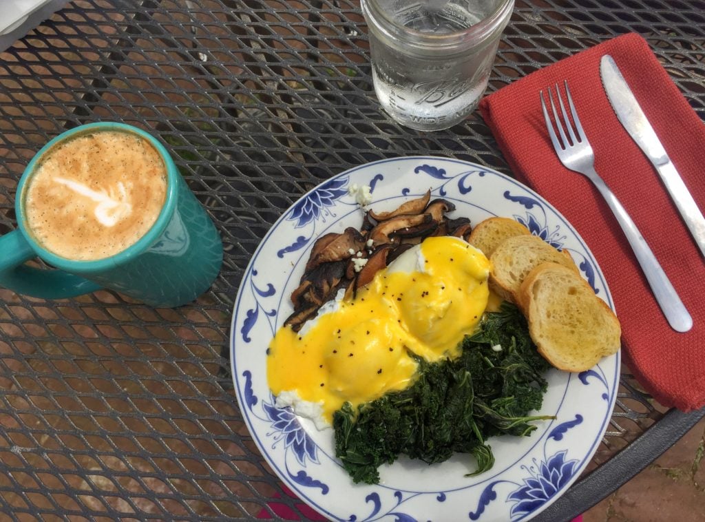 Eggs benedict at the Root Cafe in Little Rock, Arkansas