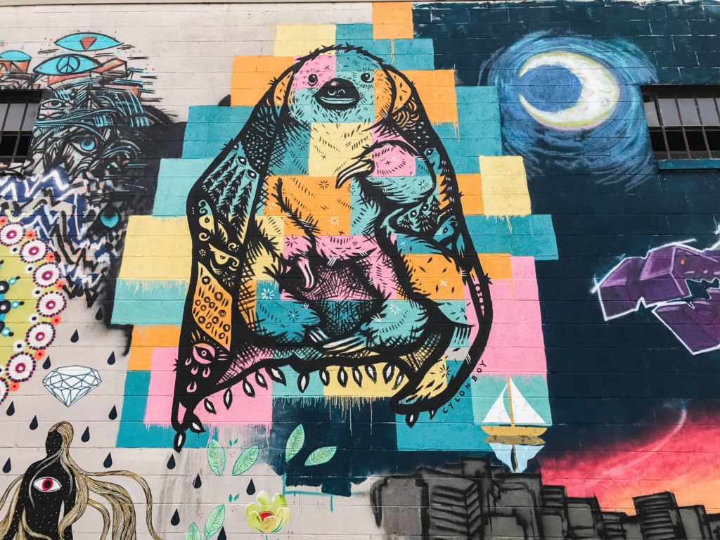 Sloth Mural by Andy Herod - Asheville coolest street art