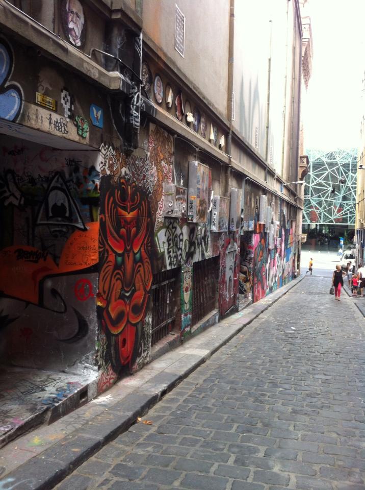 Hosier Lane street art murals in Melbourne