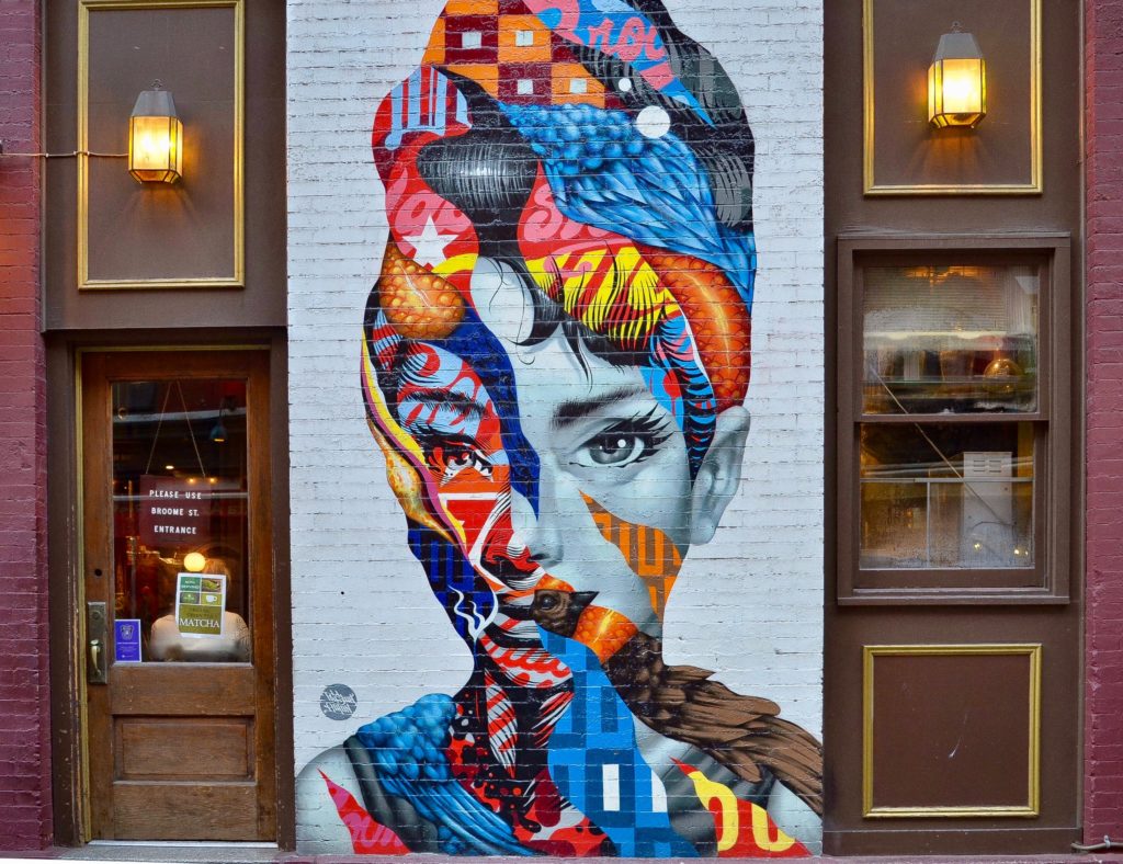 Audrey on Mulberry coolest street art in New York City