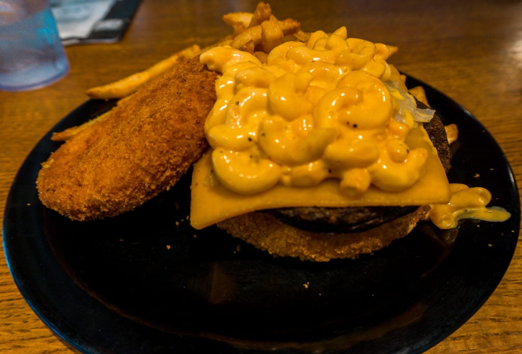 Mac & Cheese Vegan Burger at Zombie Burger in Des Moines, Iowa