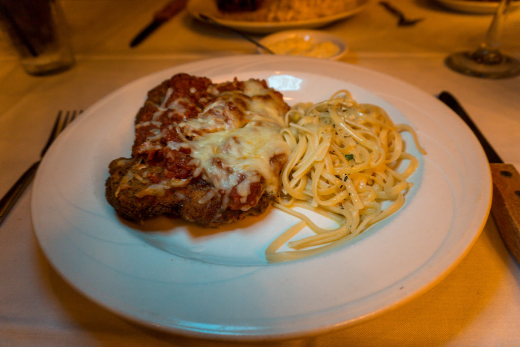 Spaghetti parmesan at Tony's Restaurant in Alton