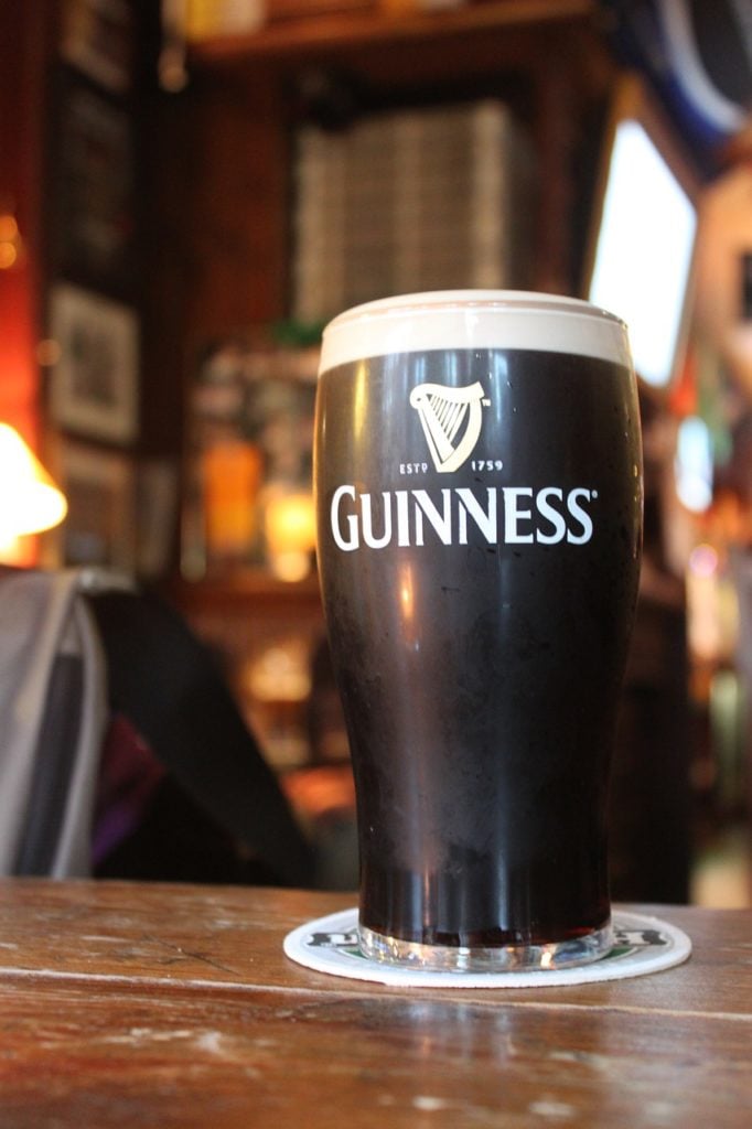 A cold pint of Guinness at the Guinness Storehouse