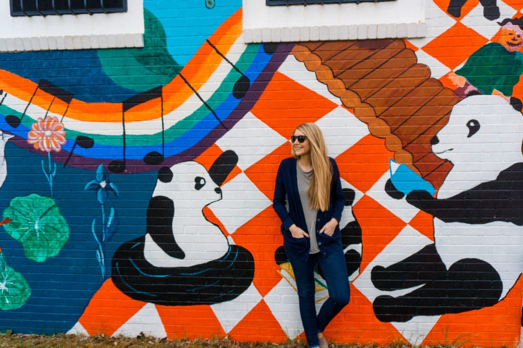 Pandatopia: Somewhere Over the Rainbow mural in Kansas City, Kansas