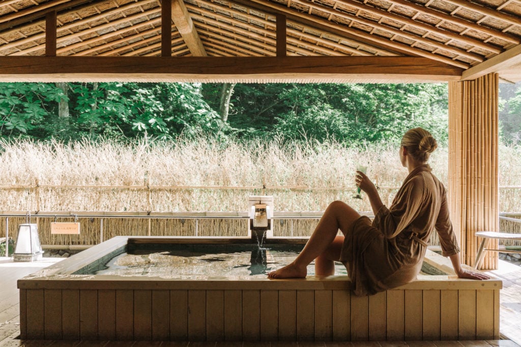 The Japanese-style private onsen at Nishimuraya Hotel Shogetsutei - Kinosaki Onsen ryokan - Kinosaki Onsen, Japan