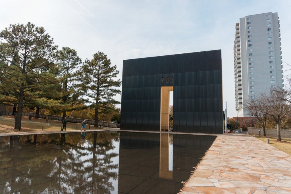 Water Feature and Memorial outside of the Oklahoma National Memorial & Museum