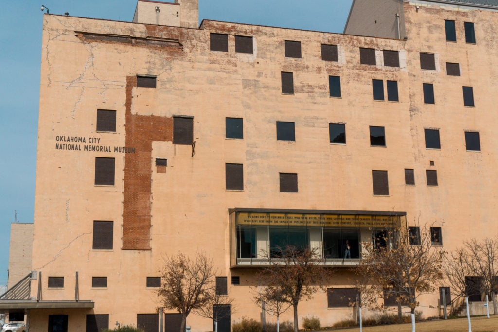 Side of the building of the Oklahoma National Memorial & Museum