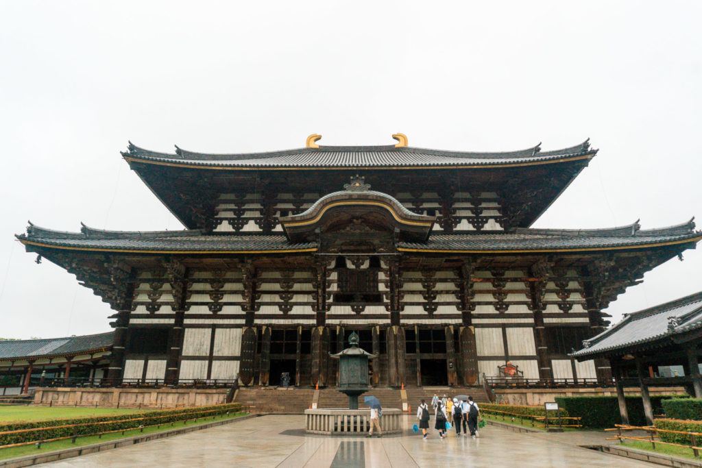 Front view of Toshodaiji Temple in Nara, Japan