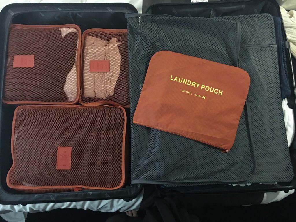 Packing cubes and laundry pouch