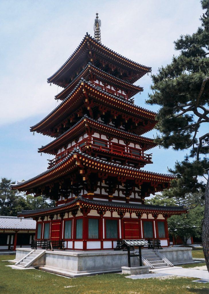 Yakushiji Temple red pagoda