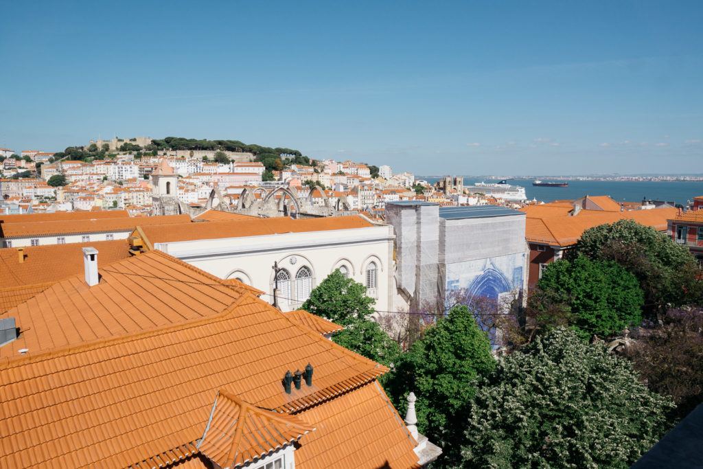 View of Lisbon from a hotel room at the Lisboa Carmo Hotel