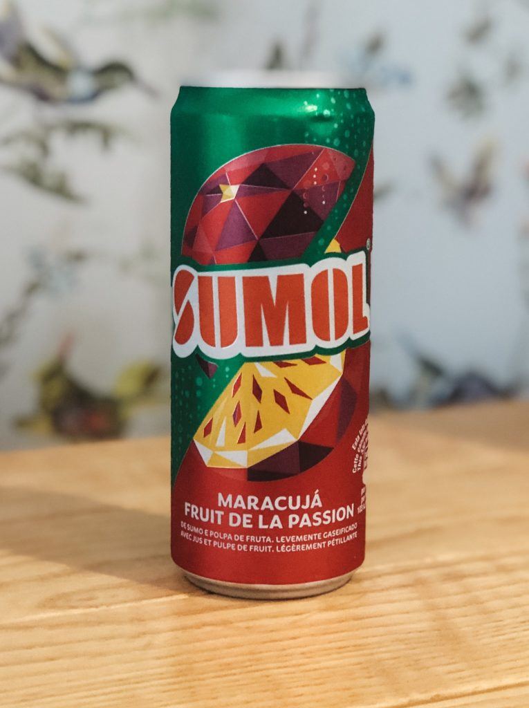 A can of passionfruit flavored Sumol