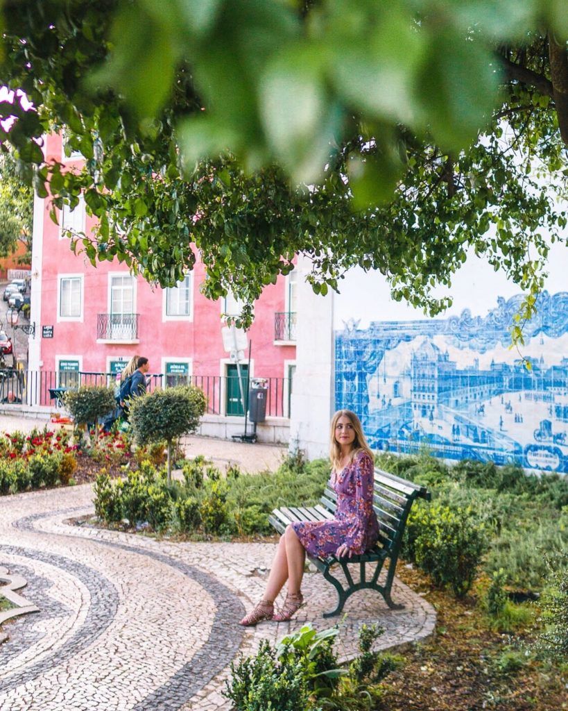 Miradouro de Santa Luzia in Lisbon, Portugal