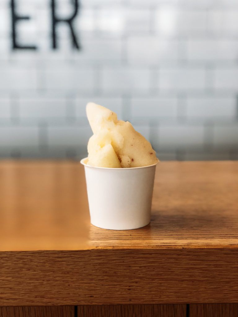 Apple sorbet in Aomori, Japan