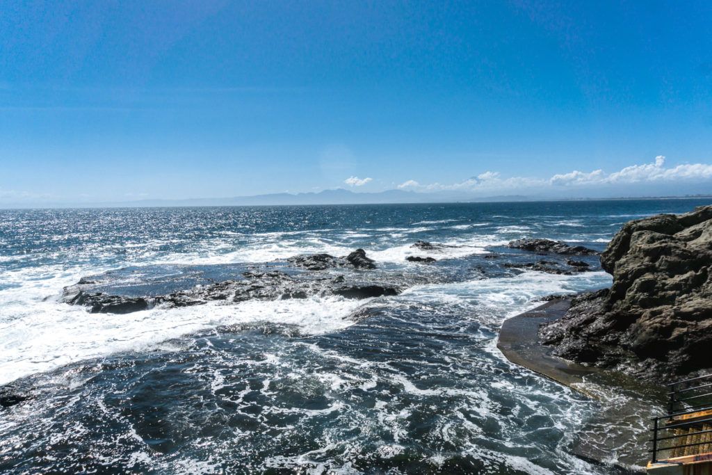 Views of the coast on by Iwaya Caves on Enoshima Island