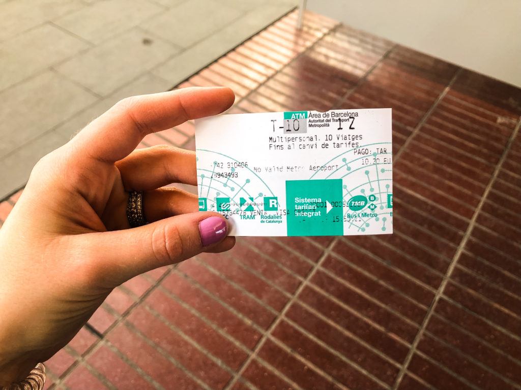 T10 transportation card in Barcelona