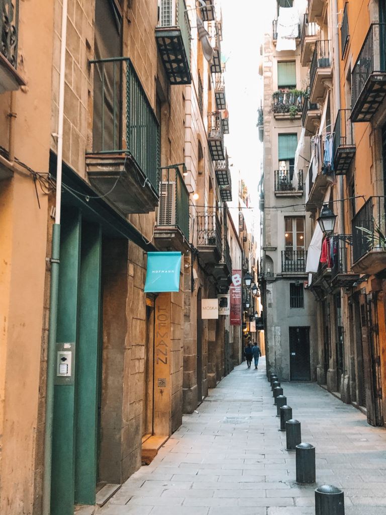 Alleyway of El Born in Barcelona.