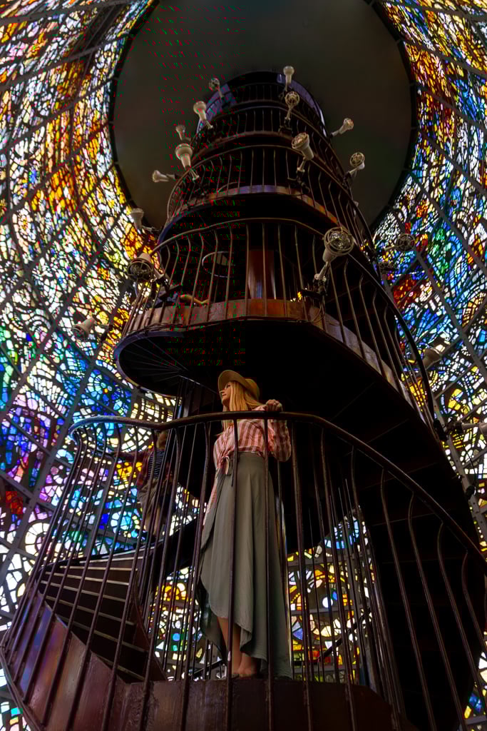 Stained glass tunnel at the Hakone Open Air Museum in Japan