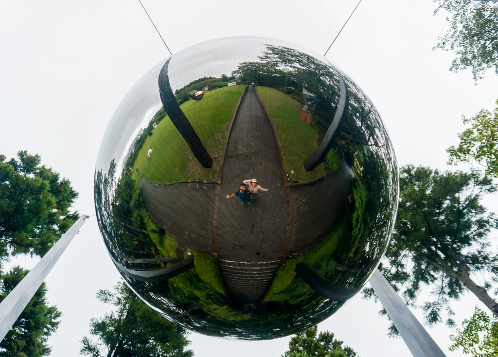 Mirror sphere at the Hakone Open Air Museum in Japan