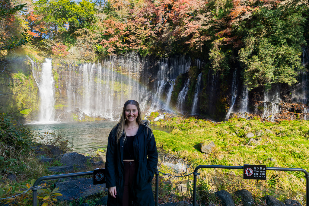 View of Shiraito Falls in Fuji, Japan