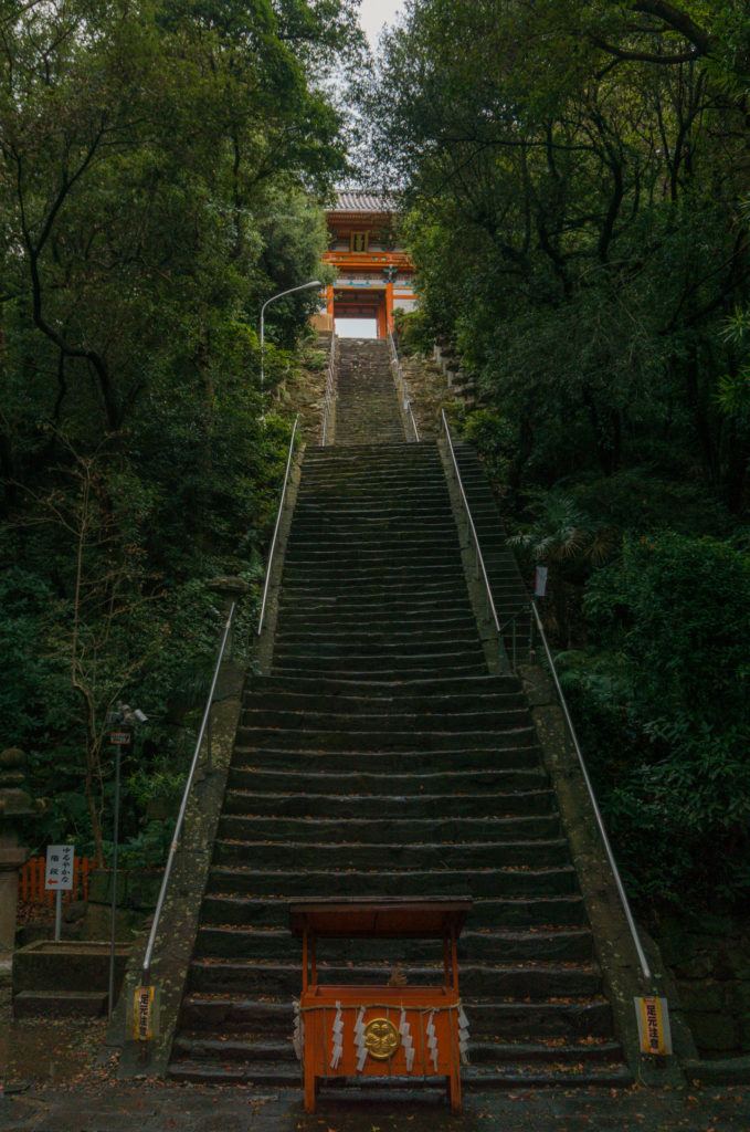 Stairs at Kishu Toshogu Shrine in Wakayama City, Japan