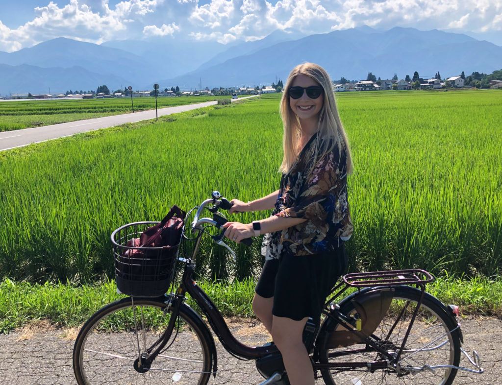 Biking to Daio Wasabi Farm in Japan.