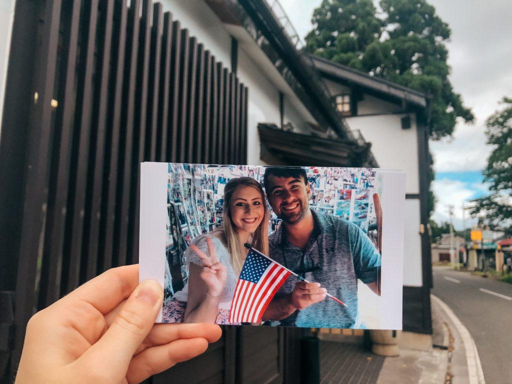 Souvenir photo at Kakko-ya dango shop.