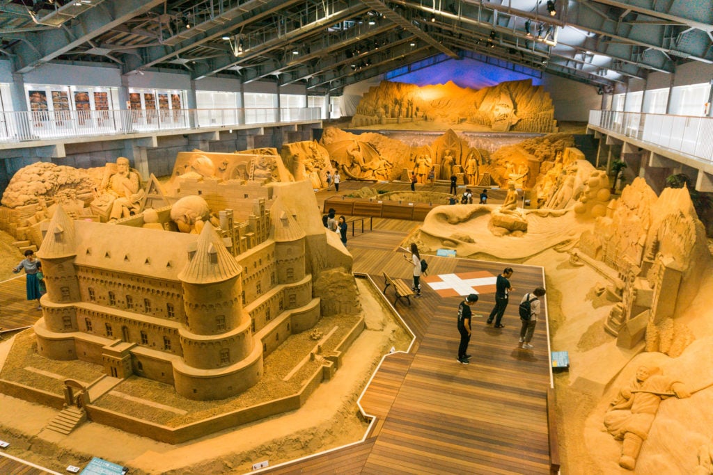 Sand sculptures at the Sand Museum in Tottori