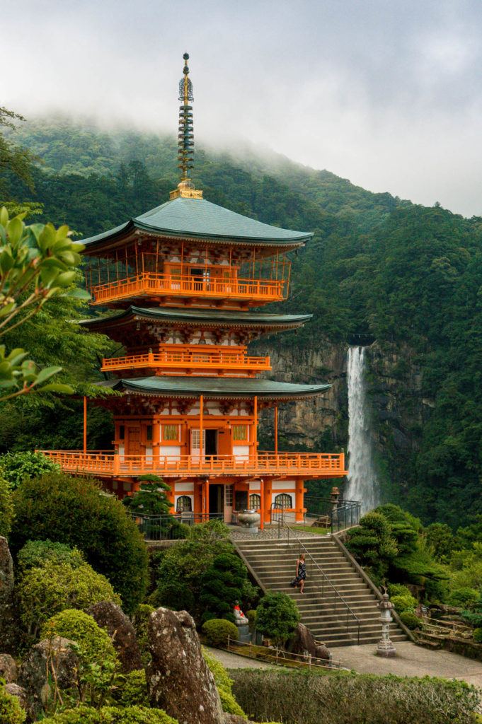 Nachi Falls by Seiganto-ji Temple on the Kumano Kodo Trail