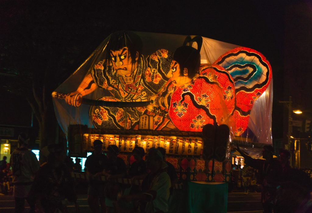 Float at Aomori nebuta festival in Japan