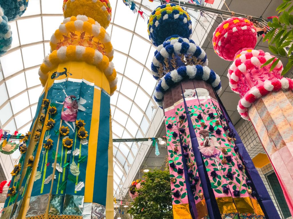 Streamer decorations at Sendai Tanabata Matsuri.