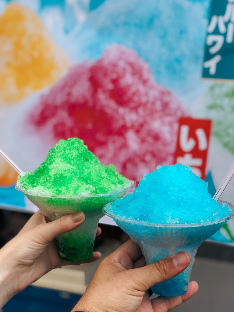 Kakigori (Japanese Shave Ice) at the Nagaoka Fireworks Festival.