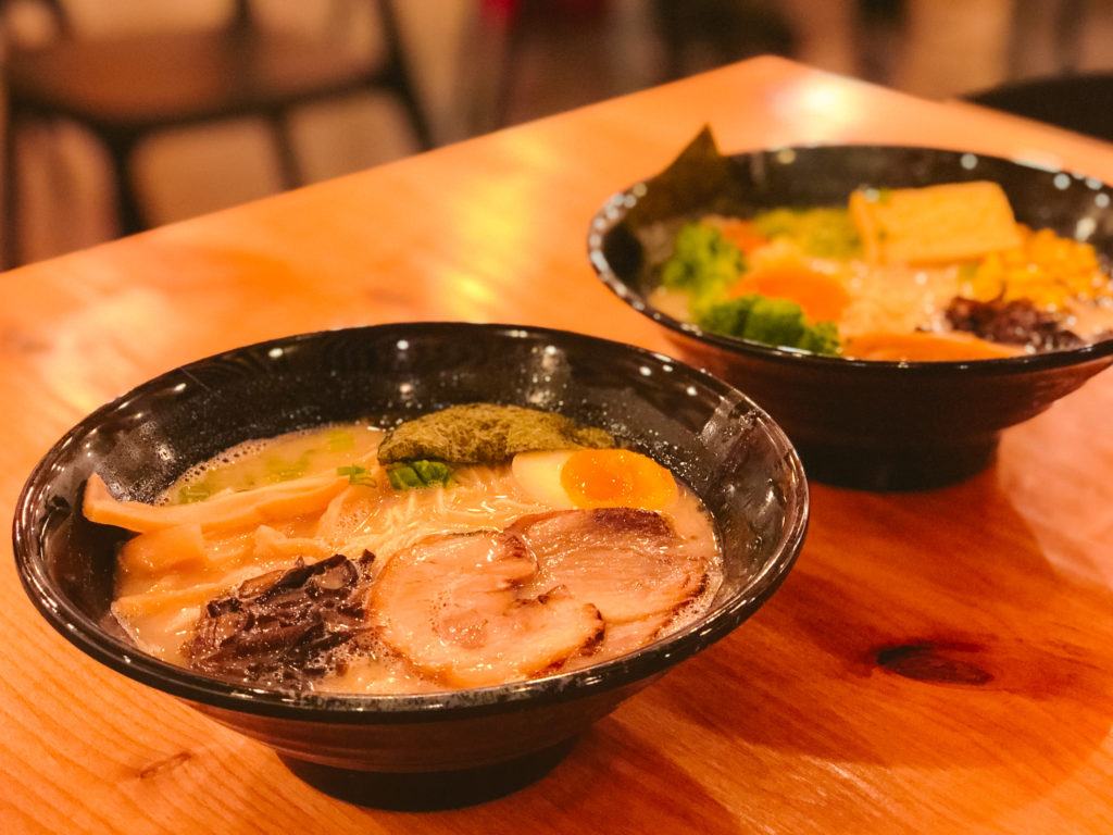 Tonkatsu and vegetarian ramen from Ramen Nara - best restaurants in Northwest Arkansas