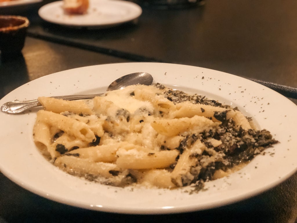 Chicken Florentino pasta from Fratelli's Italian Grill in Springdale, Arkansas