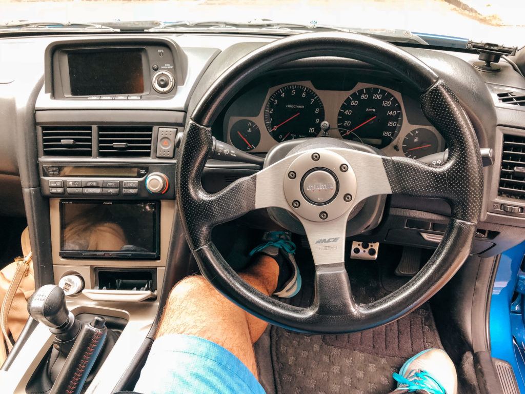 Inside of Nissan GTR rental