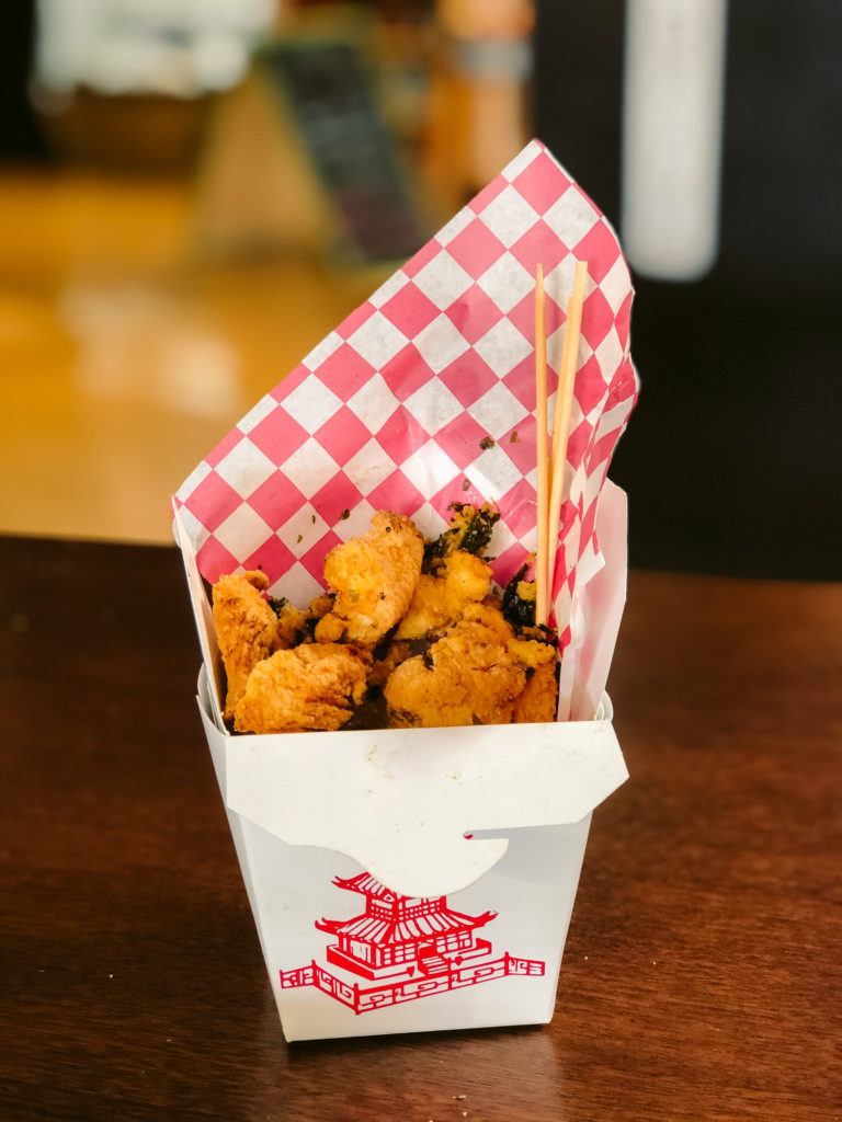 Basil chicken nuggets from Dough Zone in Bentonville, Arkansas