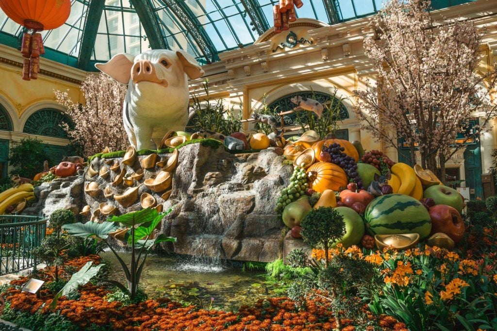 View of the Bellagio Botanical Garden and Conservatory in Las Vegas.