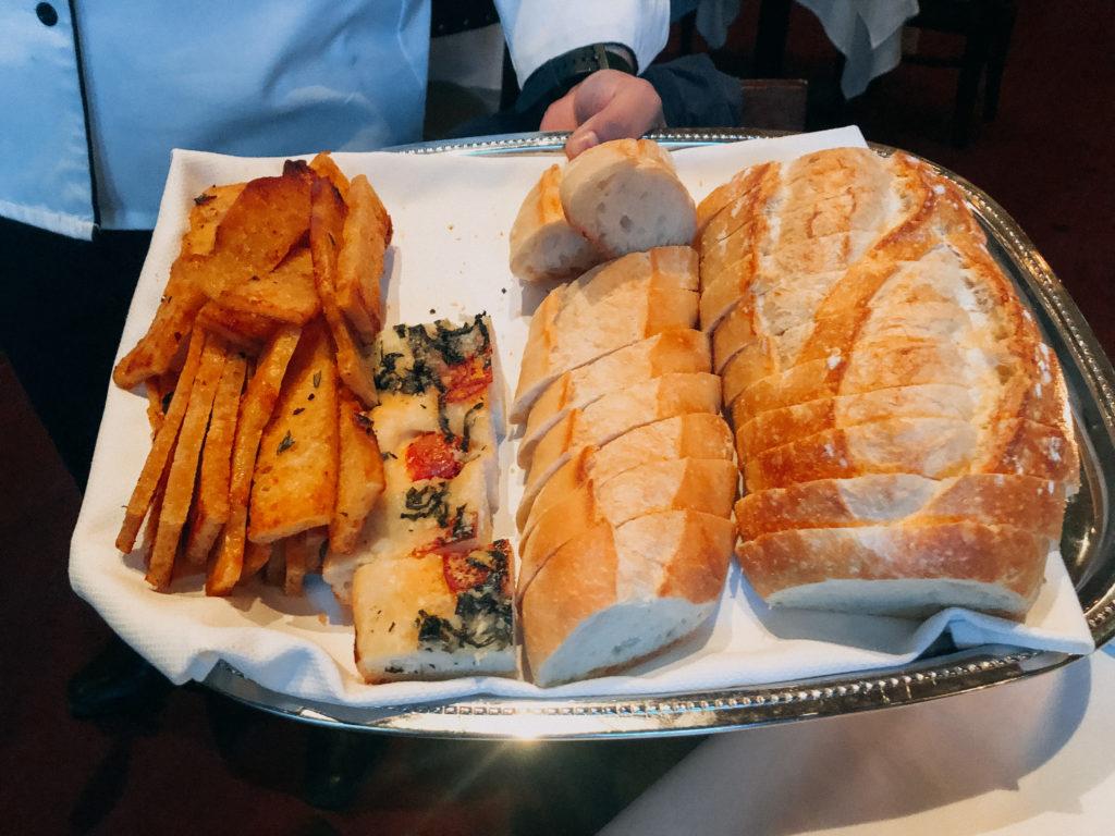 Assortment of breads at Il Mulino New York in Las Vegas 