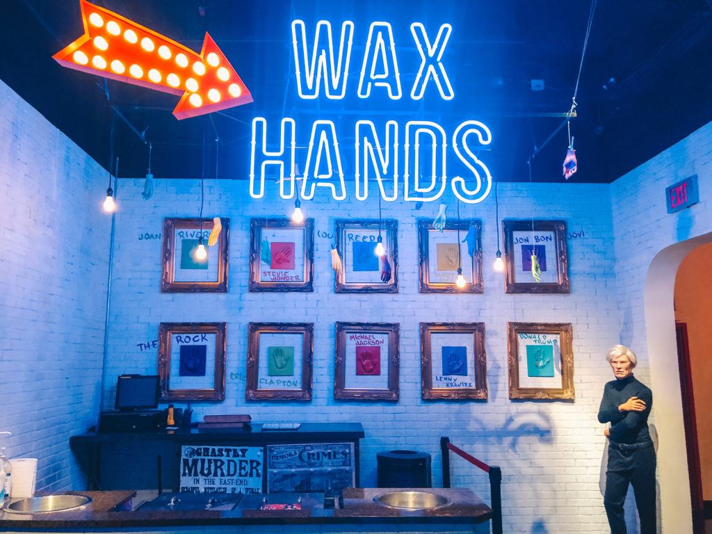 Wax hands at Madame Tussauds Wax Museum in Las Vegas