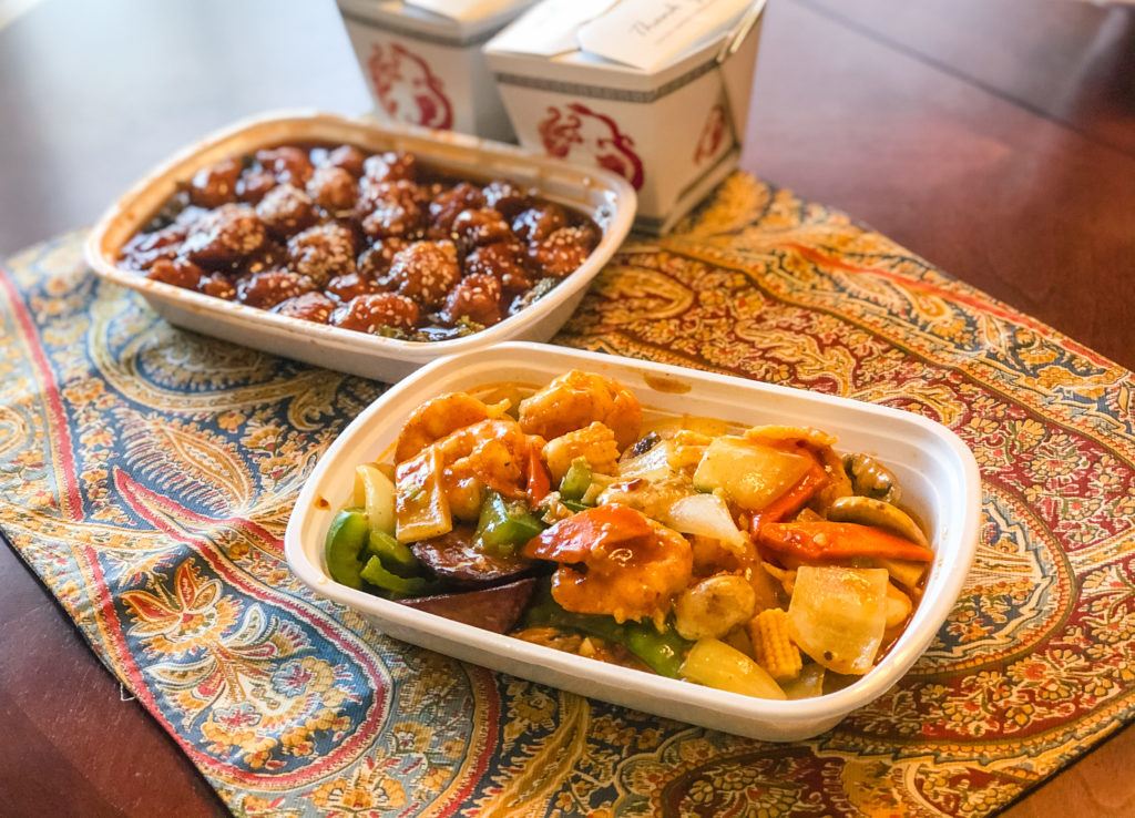 Chinese food dishes from Szechuan House in Springdale, Arkansas