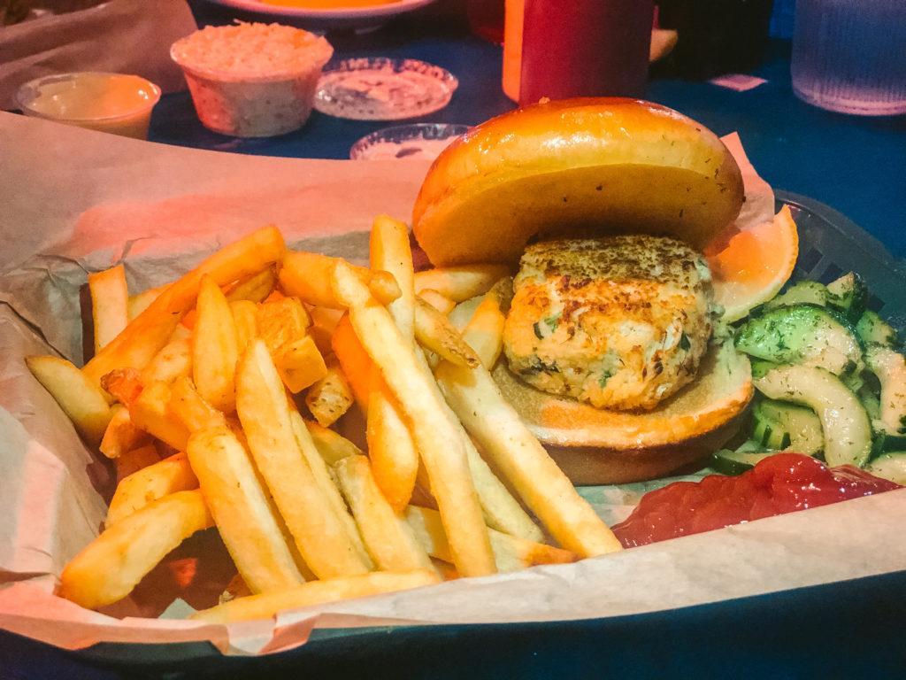 Crab cake sandwich from Phillipi Creek in Sarasota - best restaurants in Sarasota