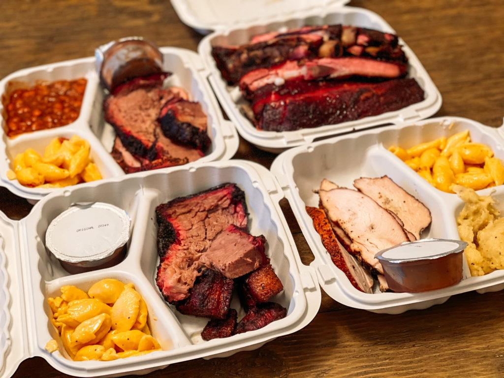 A variety of smoked meats and barbecue from Wright's Barbecue in Northwest Arkansas