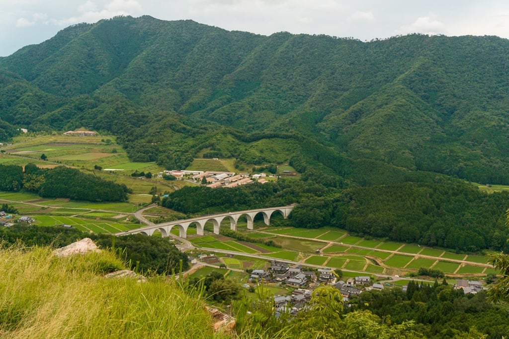 View from the top of Takeda Castle in Asago, Japan